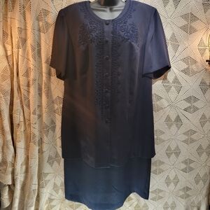 Studio I size 18W navy blue zip down back dress